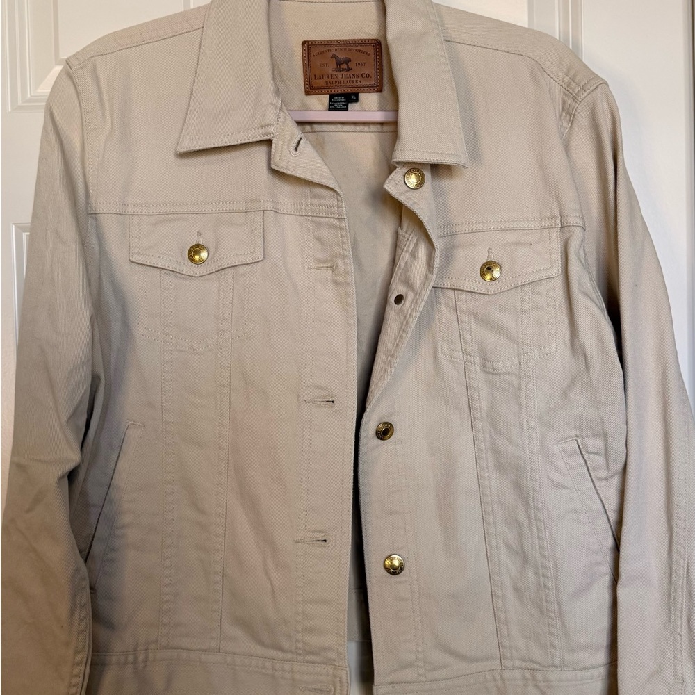 Ralph Lauren Vintage Beige Denim Jacket with Brown Label